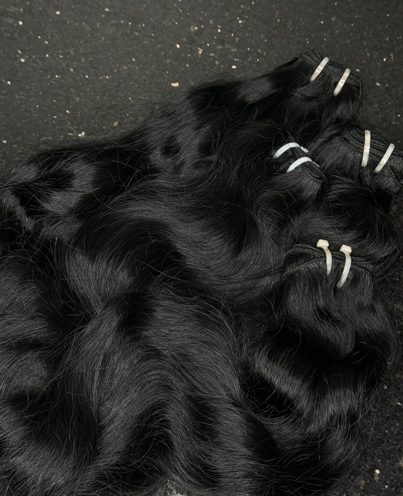 Jet Black Indian wavy Hair extensions— (VIRGIN HAIR) (3)