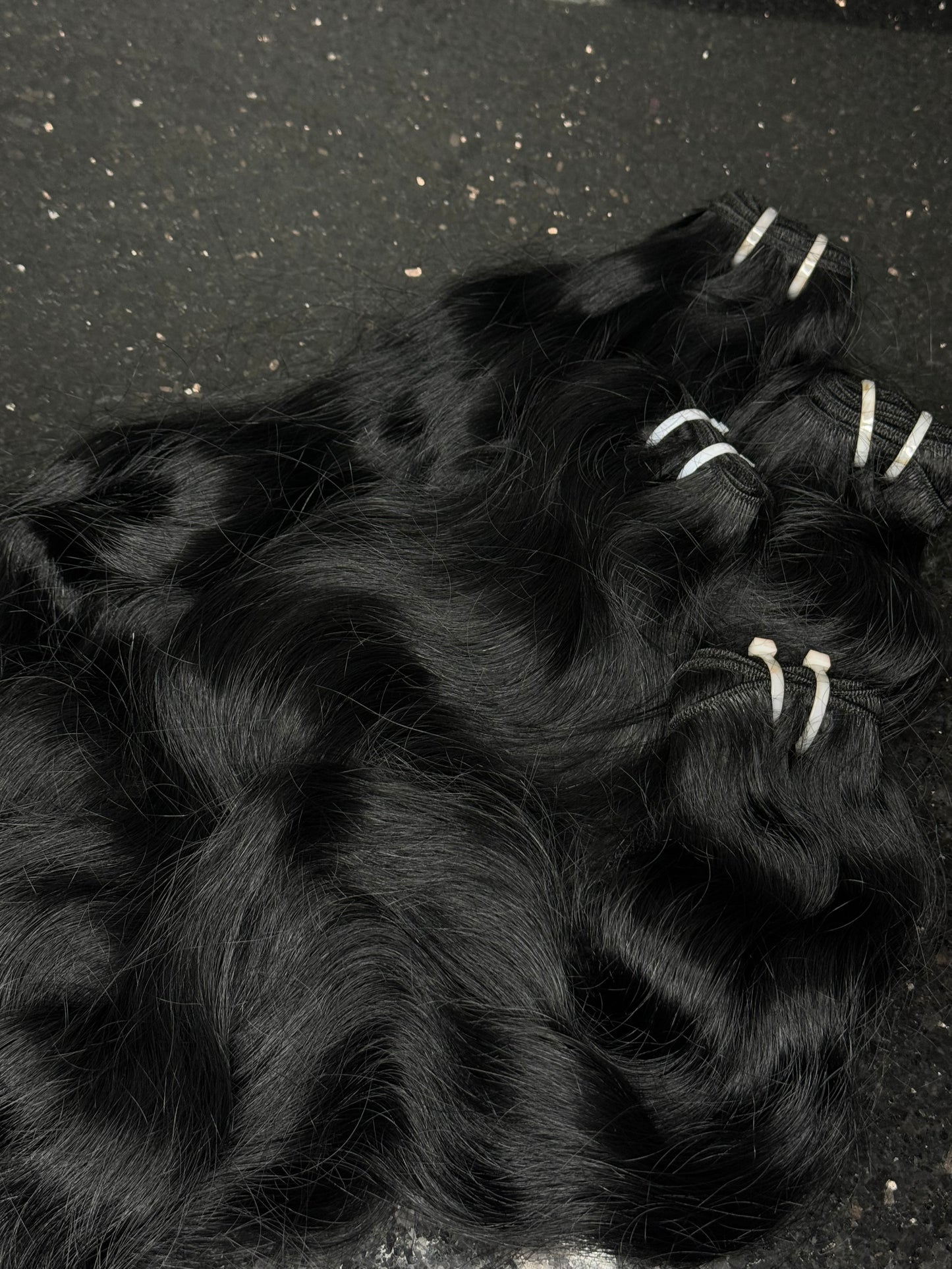 Jet Black Indian wavy Hair extensions— (VIRGIN HAIR) (1)